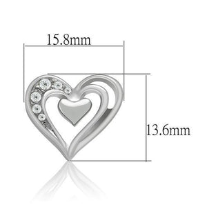 LO1985 - White Metal Earrings Rhodium Women Top Grade Crystal Clear