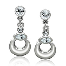 LO1989 - White Metal Earrings Rhodium Women Top Grade Crystal Clear