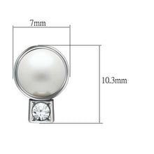 LO1997 - White Metal Earrings Rhodium Women Synthetic White