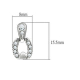 LO1999 - White Metal Earrings Rhodium Women Top Grade Crystal Clear