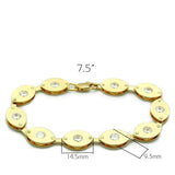 LO2010 - Brass Bracelet Matte Gold & Gold Women AAA Grade CZ Clear