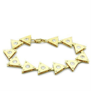 LO2012 - Brass Bracelet Matte Gold & Gold Women AAA Grade CZ Clear