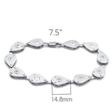 LO2014 - Brass Bracelet Matte Rhodium & Rhodium Women AAA Grade CZ Clear
