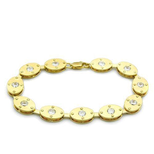 LO2018 - Brass Bracelet Matte Gold & Gold Women AAA Grade CZ Clear