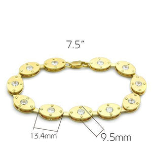 LO2018 - Brass Bracelet Matte Gold & Gold Women AAA Grade CZ Clear