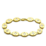 LO2018 - Brass Bracelet Matte Gold & Gold Women AAA Grade CZ Clear