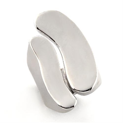 LO201 - White Metal Ring Rhodium Women No Stone No Stone