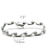 LO2023 - Brass Bracelet Matte Rhodium & Rhodium Women No Stone No Stone