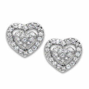 LO2042 - Brass Earrings Rhodium Women AAA Grade CZ Clear