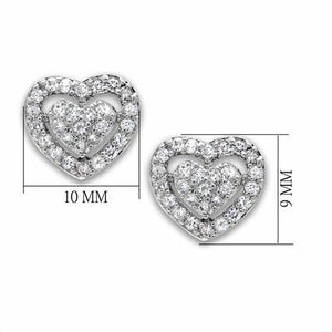 LO2042 - Brass Earrings Rhodium Women AAA Grade CZ Clear