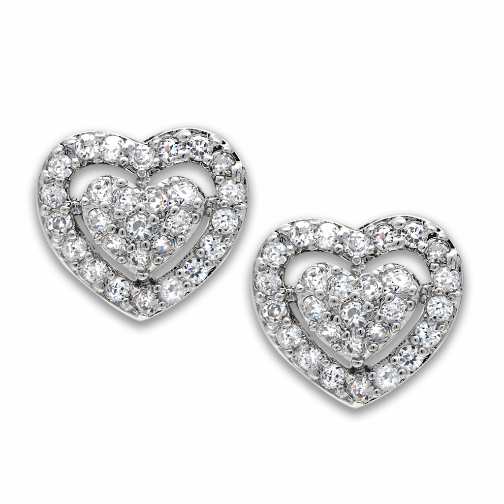 LO2042 - Brass Earrings Rhodium Women AAA Grade CZ Clear
