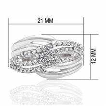 LO2054 - Brass Ring Rhodium Women AAA Grade CZ Clear