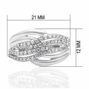 LO2054 - Brass Ring Rhodium Women AAA Grade CZ Clear