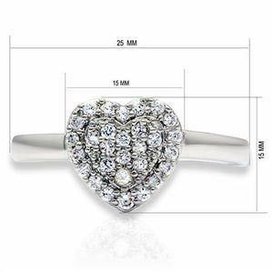 LO2056 - Brass Ring Rhodium Women AAA Grade CZ Clear