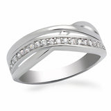 LO2058 - Brass Ring Rhodium Women AAA Grade CZ Clear