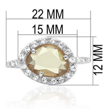 LO2060 - Brass Ring Rhodium Women AAA Grade CZ Champagne