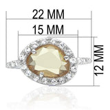 LO2060 - Brass Ring Rhodium Women AAA Grade CZ Champagne