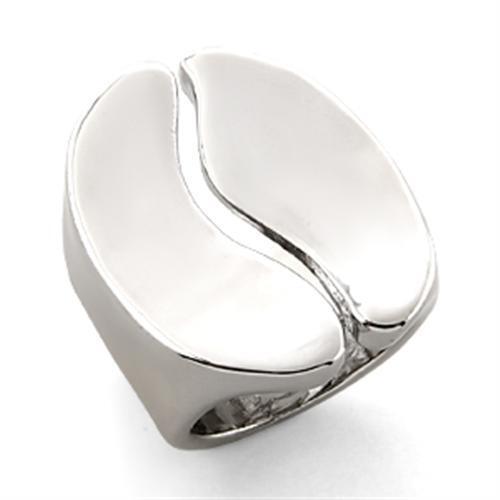 LO206 - White Metal Ring Rhodium Women No Stone No Stone