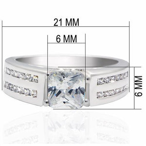 LO2070 - Brass Ring Rhodium Women AAA Grade CZ Clear