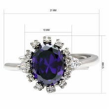 LO2073 - Brass Ring Rhodium Women AAA Grade CZ Amethyst