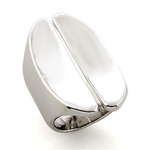 LO207 - White Metal Ring Rhodium Women No Stone No Stone