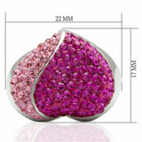 LO2082 - Brass Ring Rhodium Women Top Grade Crystal Multi Color