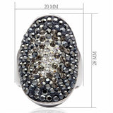 LO2084 - Brass Ring Rhodium Women Top Grade Crystal Multi Color