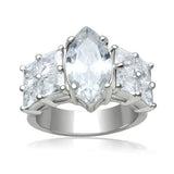 LO2091 - Brass Ring Rhodium Women AAA Grade CZ Clear