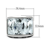 LO2092 - Brass Ring Rhodium Women AAA Grade CZ Clear