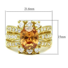 LO2097 - Brass Ring Gold Women AAA Grade CZ Champagne