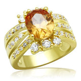 LO2097 - Brass Ring Gold Women AAA Grade CZ Champagne