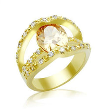 LO2098 - Brass Ring Gold Women AAA Grade CZ Champagne