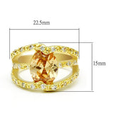 LO2098 - Brass Ring Gold Women AAA Grade CZ Champagne
