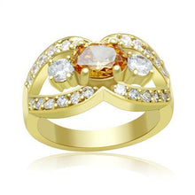 LO2099 - Brass Ring Gold Women AAA Grade CZ Champagne