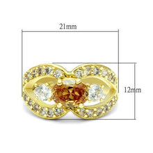 LO2099 - Brass Ring Gold Women AAA Grade CZ Champagne