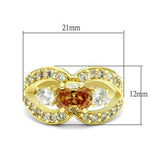 LO2099 - Brass Ring Gold Women AAA Grade CZ Champagne