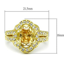 LO2100 - Brass Ring Gold Women AAA Grade CZ Champagne