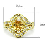 LO2100 - Brass Ring Gold Women AAA Grade CZ Champagne