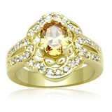 LO2100 - Brass Ring Gold Women AAA Grade CZ Champagne