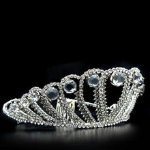 LO2108 - Brass Tiaras & Hair Clip Imitation Rhodium Women Top Grade Crystal Clear