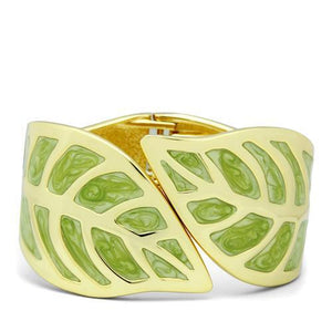 LO2121 - White Metal Bangle Flash Gold Women Epoxy No Stone