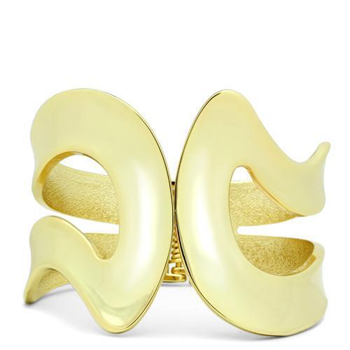 LO2124 - White Metal Bangle Flash Gold Women No Stone No Stone
