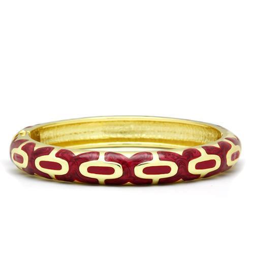 LO2130 - White Metal Bangle Flash Gold Women Epoxy No Stone