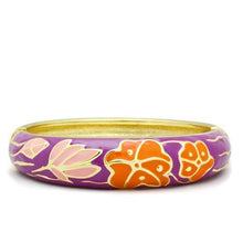 LO2133 - White Metal Bangle Flash Gold Women Epoxy No Stone