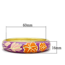 LO2133 - White Metal Bangle Flash Gold Women Epoxy No Stone