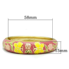 LO2134 - White Metal Bangle Flash Gold Women Epoxy No Stone
