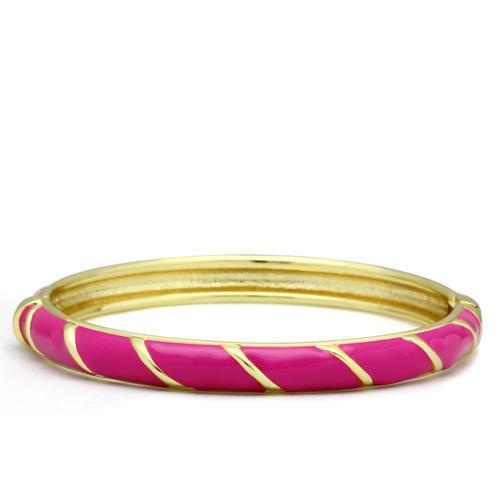 LO2139 - White Metal Bangle Flash Gold Women Epoxy No Stone