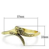 LO2140 - White Metal Bangle Flash Gold Women Top Grade Crystal Clear
