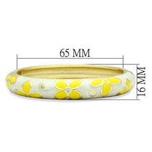 LO2141 - White Metal Bangle Flash Gold Women Top Grade Crystal Clear