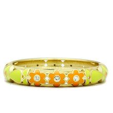 LO2142 - White Metal Bangle Flash Gold Women Top Grade Crystal Clear